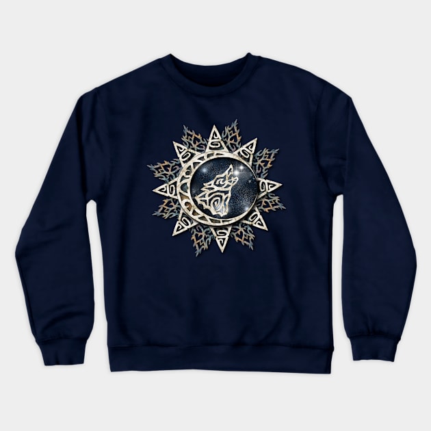 Wolf Emblem Crewneck Sweatshirt by Astrablink7